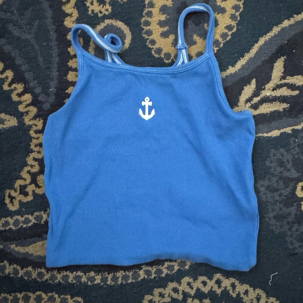 Cotton On Vibrant Blue Cami With Anchor Embroidered On